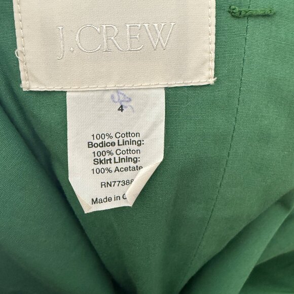 J. Crew Green Strapless Pleated Mini Dress Size 4 Womens Cocktail Party Attire - Picture 5 of 5